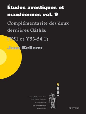 cover image of Etudes avestiques et mazdeennes Volume 9